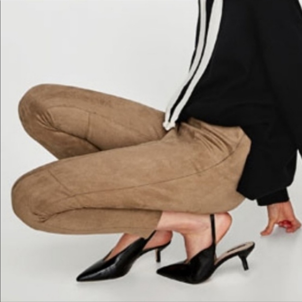 Zara Faux Suede Leggings - Picture 4 of 16